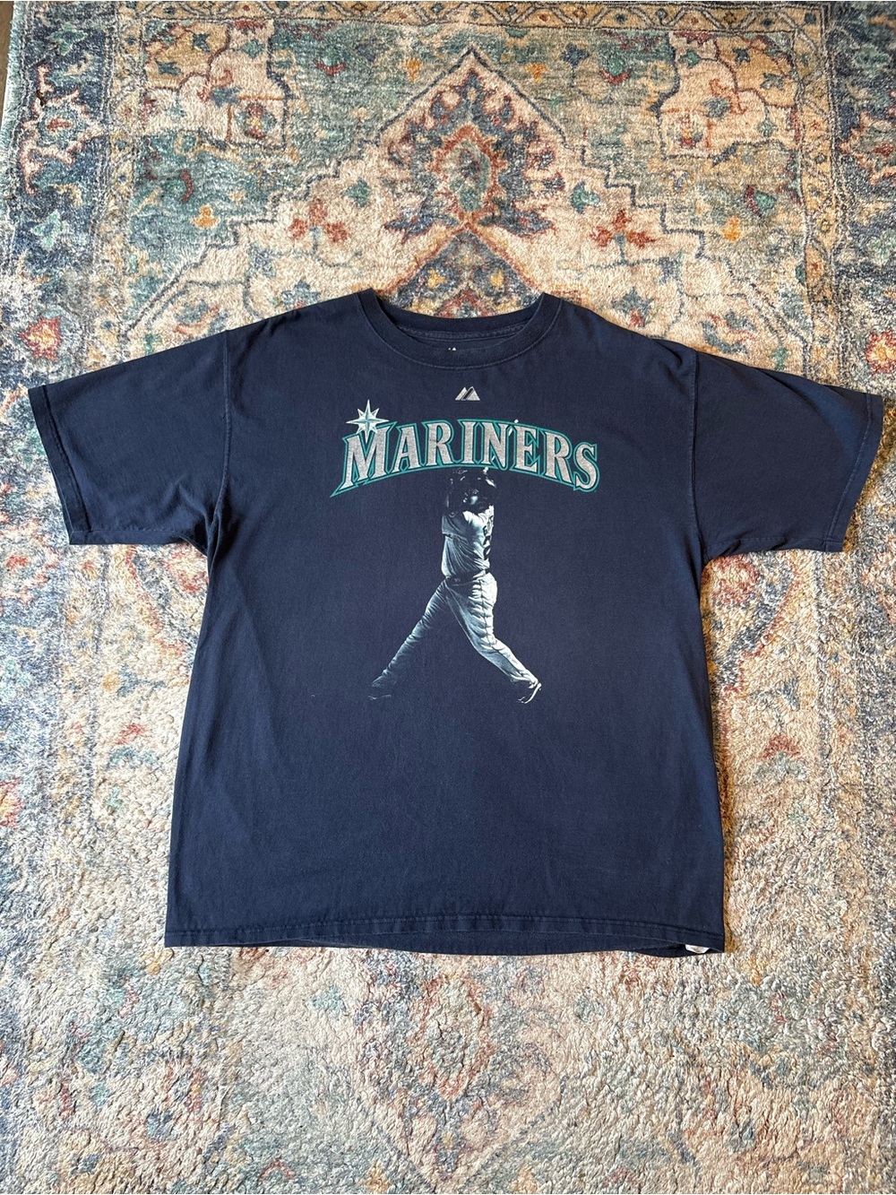 Majestic MLB Seattle Mariners Ken Griffey Jr Jersey T-shirt Size XL